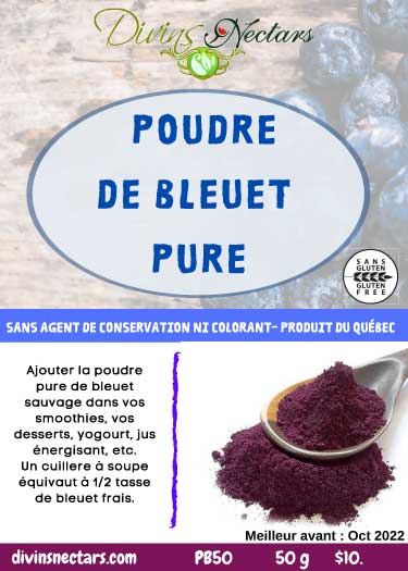 Poudre de bleuet étiquette