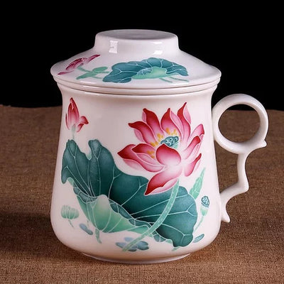TASSE EN PORCELAINE AVEC INFUSEUR -LOTUS