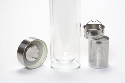 Bouteille à thé en verre - Divins Nectars - bouteille transparente