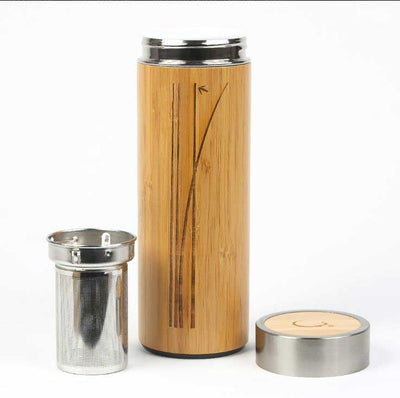 Bouteille en porcelaine fini bambou - Divins Nectars - Bouteille à thé